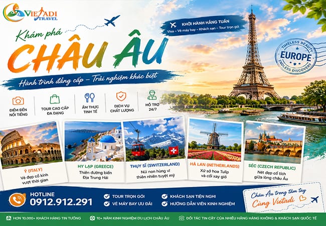 Du lịch Châu Âu mùa hạ – khám phá Pháp và Thụy Sĩ